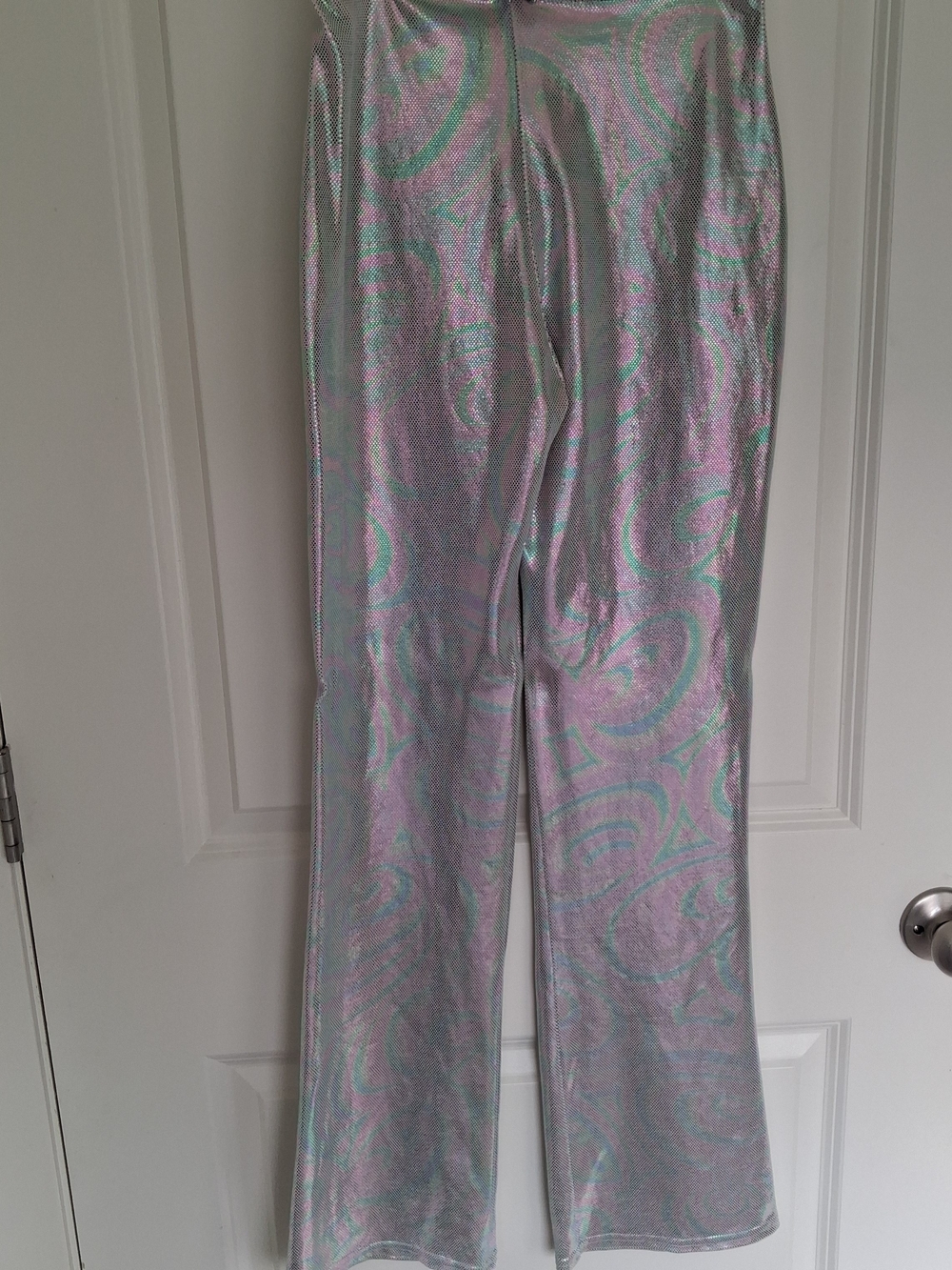 Vintage Sentimental New York by Sam Hourani Holographic Pants